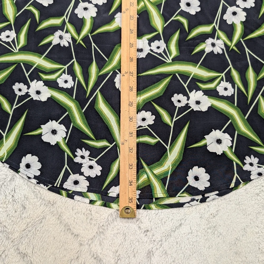Equipment Dress Womens L Black Green Floral Brett Silk Shirtdress Botanical Chic - Picture 5 of 5